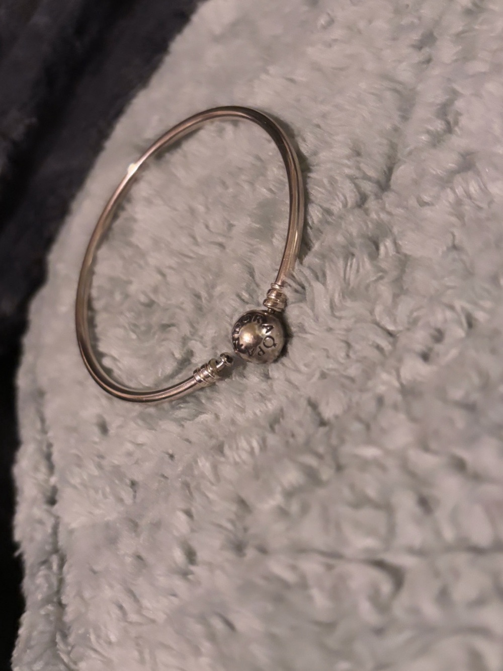 Pandora Gold-Tone Beaded Closure Bangle Bracelet